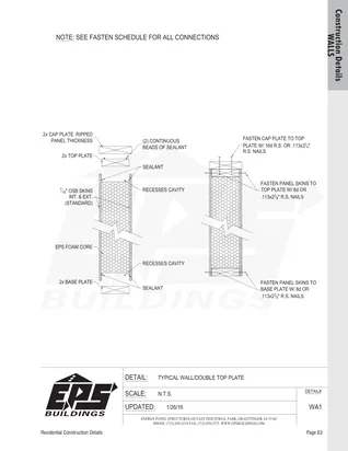 Typical Wall / Double Top Plate construction detail drawing