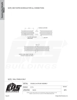 Double 2x4 Spline Assembly construction detail drawing