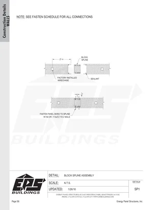 Block Spline Assembly construction detail drawing