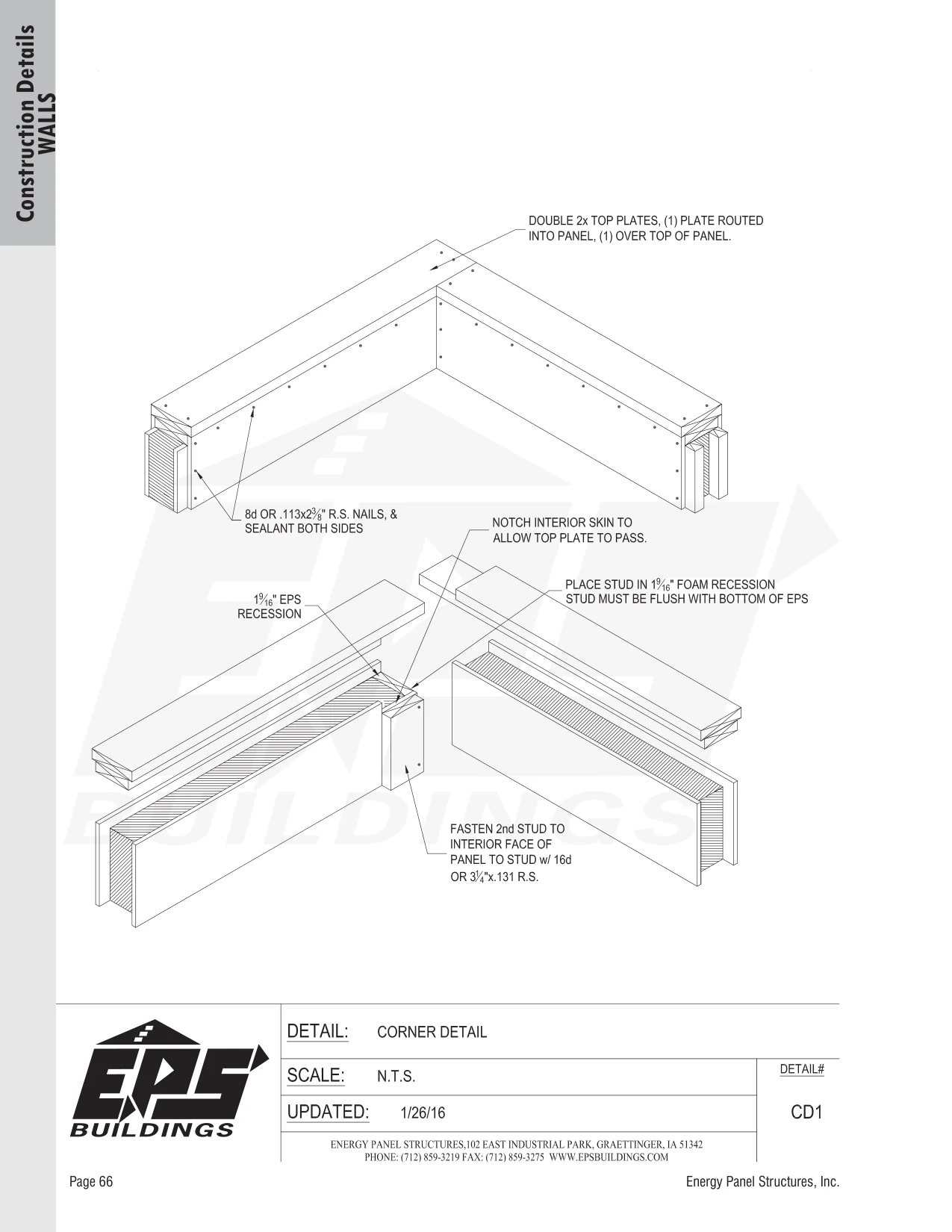 Corner Detail construction detail drawing with callouts