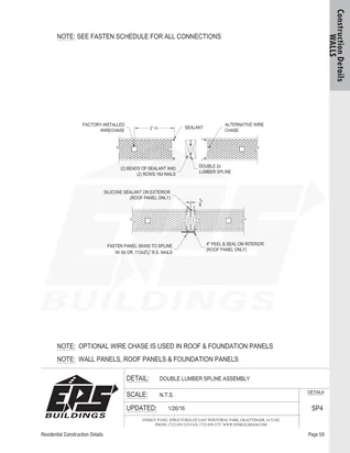 Double Lumber Spline Assembly construction detail drawing