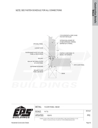 Floor Panel / Beam construction detail drawing