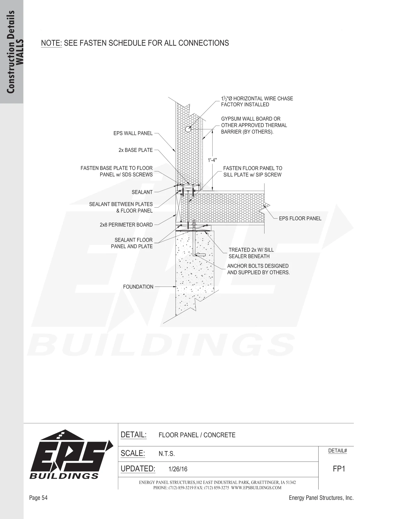 Floor Panel / Concrete construction detail drawing with callouts
