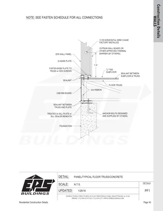 Panel / Typical Floor Truss / Concrete construction detail drawing