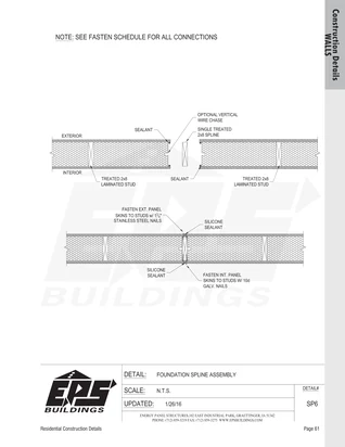 Foundation Spline Assembly construction detail drawing