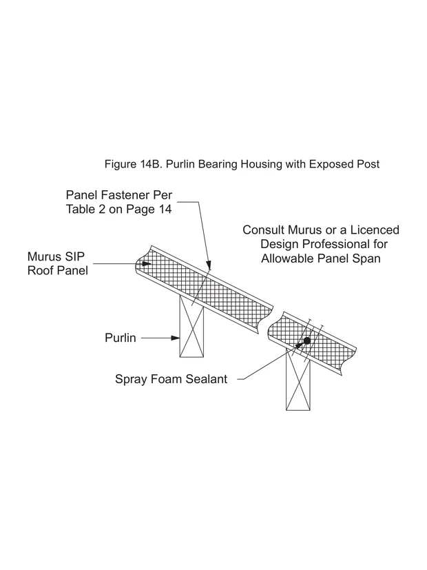 Purlin Bearing Housing with Exposed Post construction detail drawing