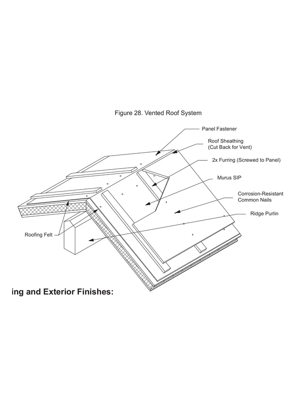 Vented Roof System construction detail drawing