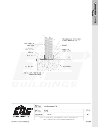 Panel / Concrete construction detail drawing