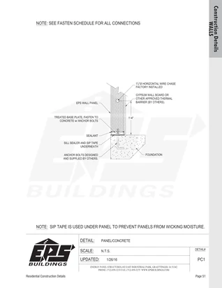 Panel / Concrete construction detail drawing