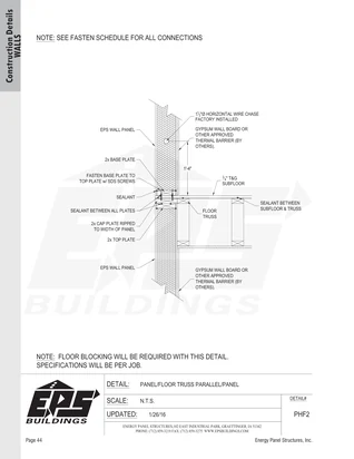 Panel / Floor Truss Parallel / Panel construction detail drawing