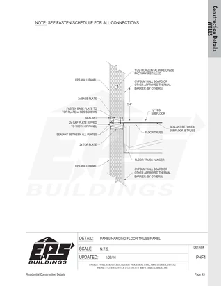 Panel / Hanging Floor Truss / Panel construction detail drawing