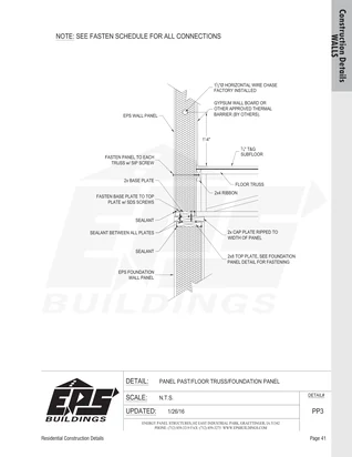 Panel Past / Floor Truss / Foundation Panel construction detail drawing