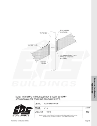 Roof Penetration construction detail drawing